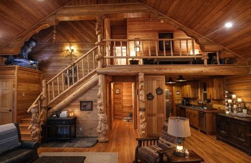 Trego Cabin | Stunning Log Cabin Retreat on 60 Private Acres Near Dickey Lake. Pet Friendly.
