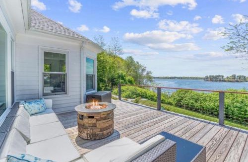 Dennis Port House | Stunning Waterfront Home with Hot Tub Deck Fire Pits and Office