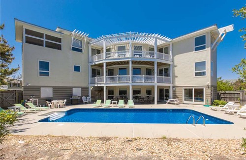 Sandbridge House | Three-story home with private pool, elevator, private W/D, and central AC
