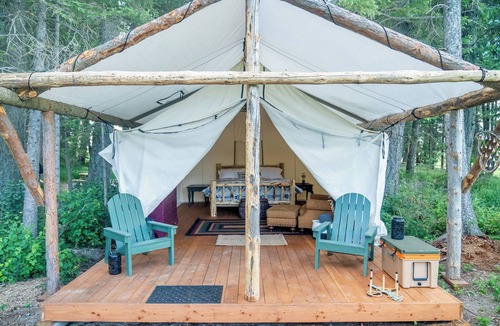 Columbia Falls RV Rental | Trailblazer Tent at Columbia Mountain Ranch near Glacier National Park