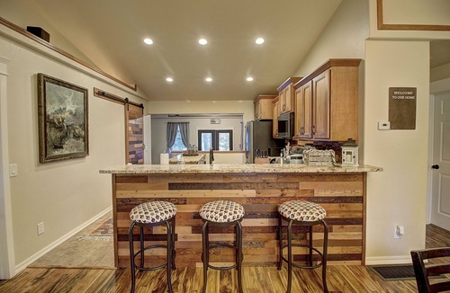 Whitefish House | Whitefish Luxury Escape w hot tub, fenced in yard, and fully stocked kitchen