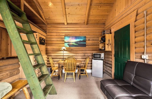 Bigfork Cabin | Wildflower Log Cabin with firepit & mountain views
