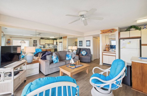North Ocean City Condo | XPLORIE ACTIVITIES & LINENS INCLUDED*! This 2BR/2BA oceanfront condo is located on the first floor, up one level from the street