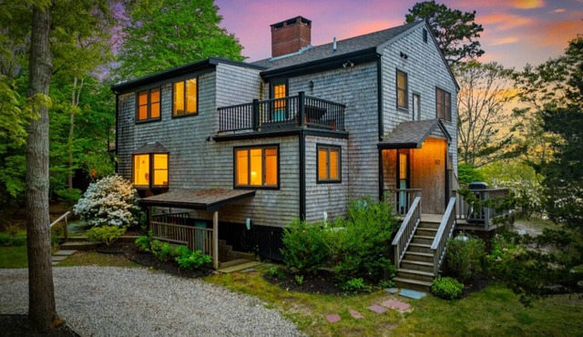 2 Acre Waterfront Home Overlooking Waquoit Bay with Spa and Swim Dock
