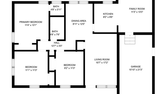 3 bedroom/1.5 bath furnished cottage for vacation or work stays of 30-90 days.