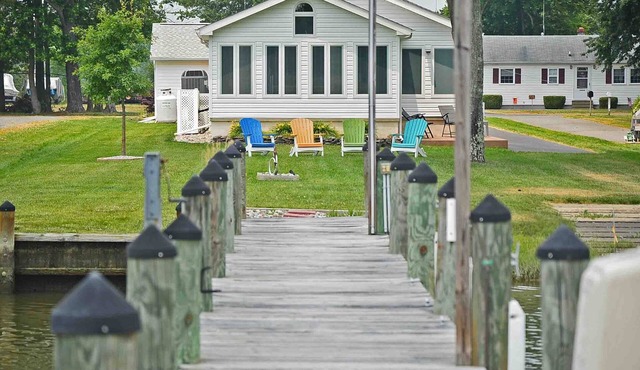 A waterfront gem with dock, kayaks great water views. Sleeps up to 12.