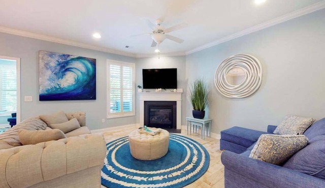 Bayside Resort condo with pools, saunas, athletic courts, on-site golf, and pier