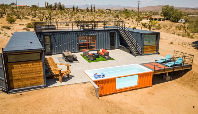 Box on the Rox Modern Container Home Heated Pool in Joshua Tree