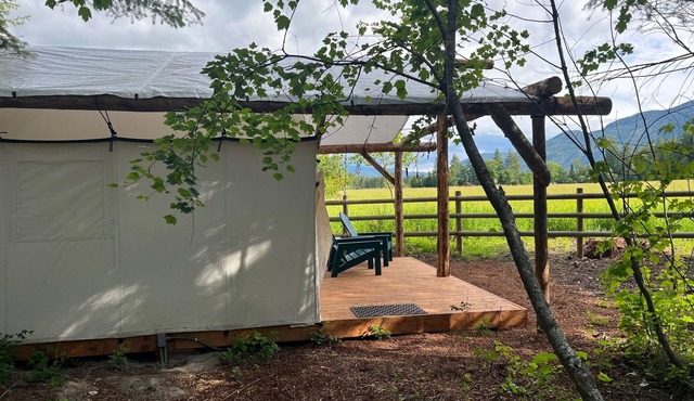 Creekside Tent at Columbia Mountain Ranch near Glacier National Park