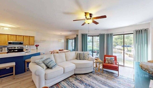 East of Sun condo with water-view patio, on-site pool & tennis - near beach