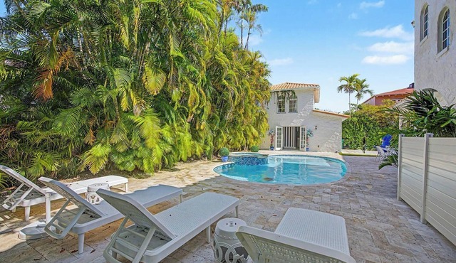Historic Tropical Pool House Near Design District