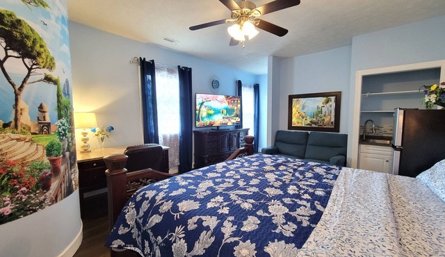 King Sapphire Studio Suite, Kitchenette, 65" TV Private Bathroom Pets Welcome
