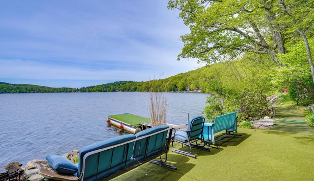 Lakeside Berkshires Cabin w/Private Dock & Views