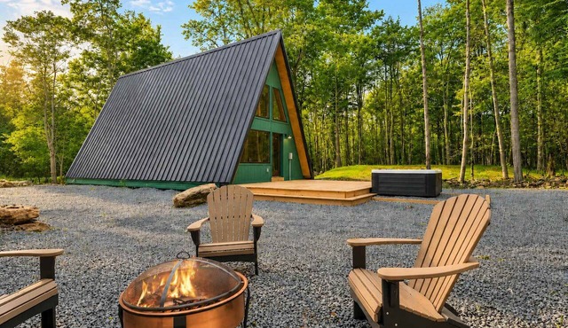 Modern New A-Frame Cabin | Hot Tub | Big Bass Lake