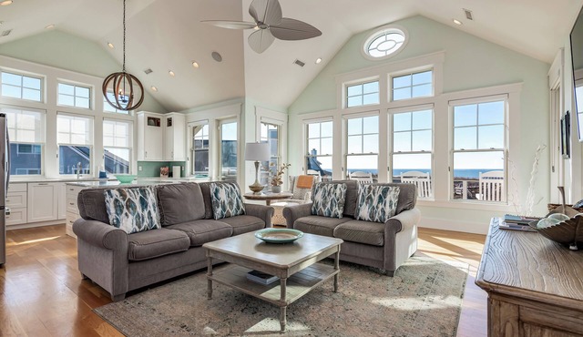 Ocean front 5 bedroom reverse floor plan home! Access to both clubs and 2 new golf carts