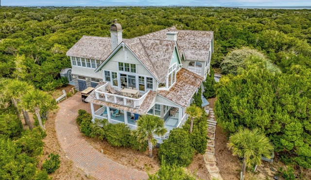 Overlooking Bald Head Island Sunset on the Dunes of South Beach; large screened in porch