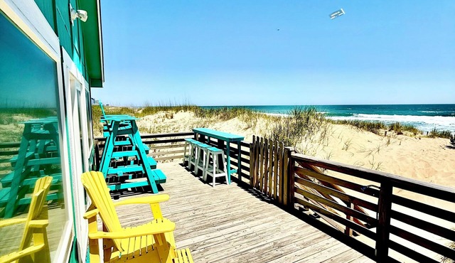 Panoramic Ocean Views in this Updated Vintage Beach Box Right on the Beach!