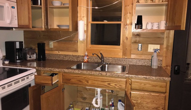 Quiet get away with grilling area for the family or pet friendly work travel