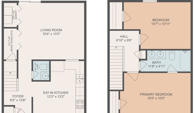 Spacious 2BR 1.5 Bath townhouse