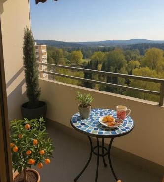 Studio Ypsilon mit malerischem Ausblick in Bayreuth