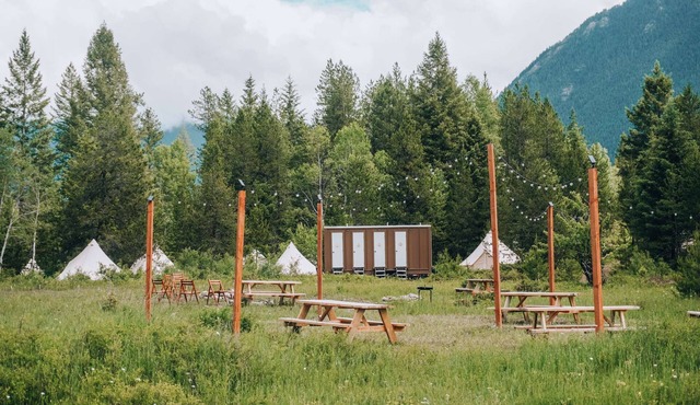 Twin Tent w/Shared Bathroom - Stay with us by the Crown of the Continent.