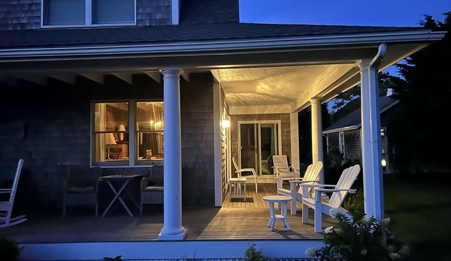 Waterfront cape style cottage on private road with private beach access