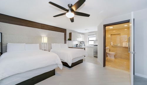 Family Studio, 2 Double Beds, Kitchen (Self check-in)
