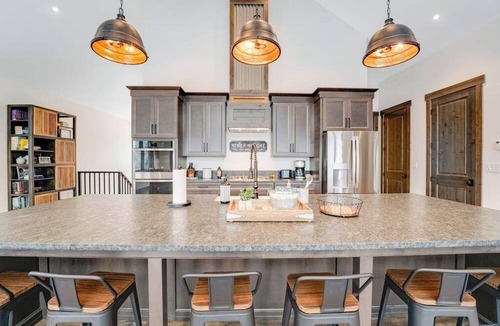 Somers House | Newly built mountain home with water views, balcony, two kitchens, & W/D